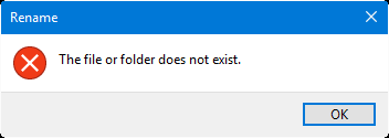 The file or folder doesn't exist.