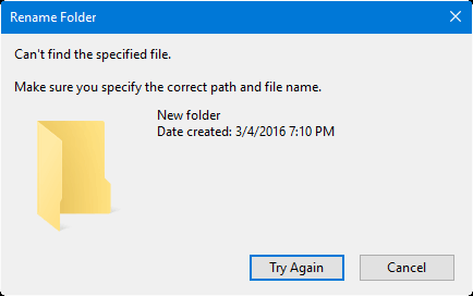Can't find the specifed file.