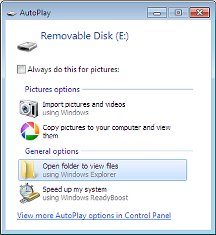 choose your action with hard drive