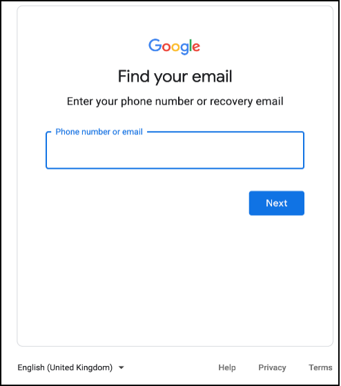 find gmail password through account recovery page