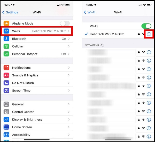 open up your iphone wifi settings