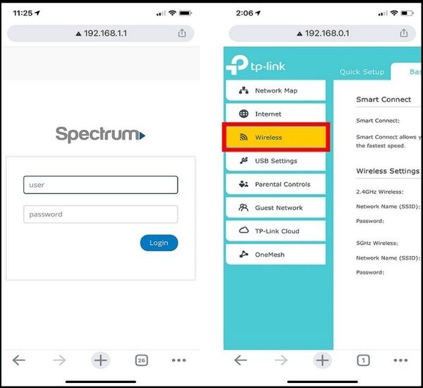 sign in to spectrum account from the ip