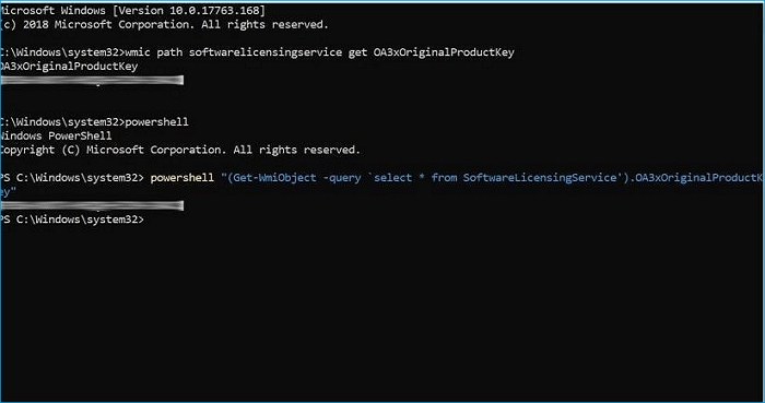 find windows server product key using the powershell