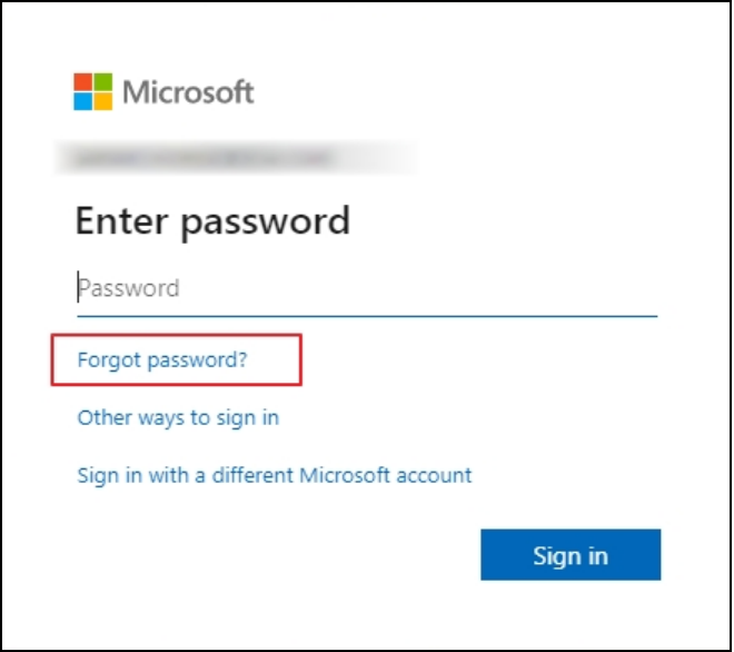 forgot onedrive password