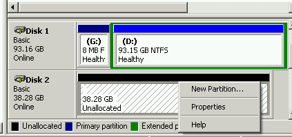 Create new partition