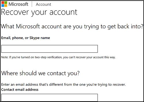 recover microsoft account