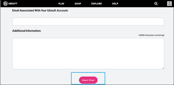 enter the ubisoft account details and start chat