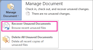 Recover Unsaved Excel from Previous Versions - 1