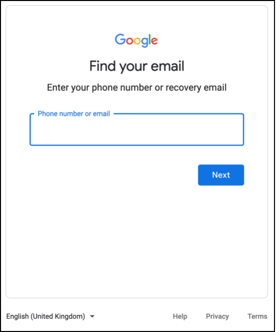 reset gmail password