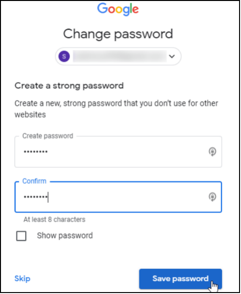 change password in gmail