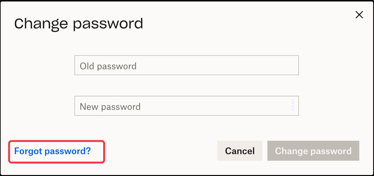 forgot dropbox password