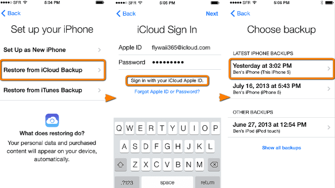 Restore lost  WhatsApp photos and videos from iCloud backups.