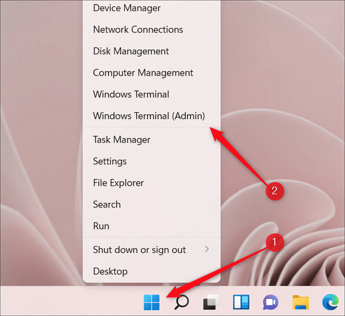 opening terminal with admin