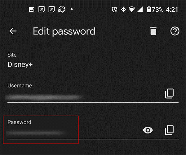 view saved passwords on android and ios