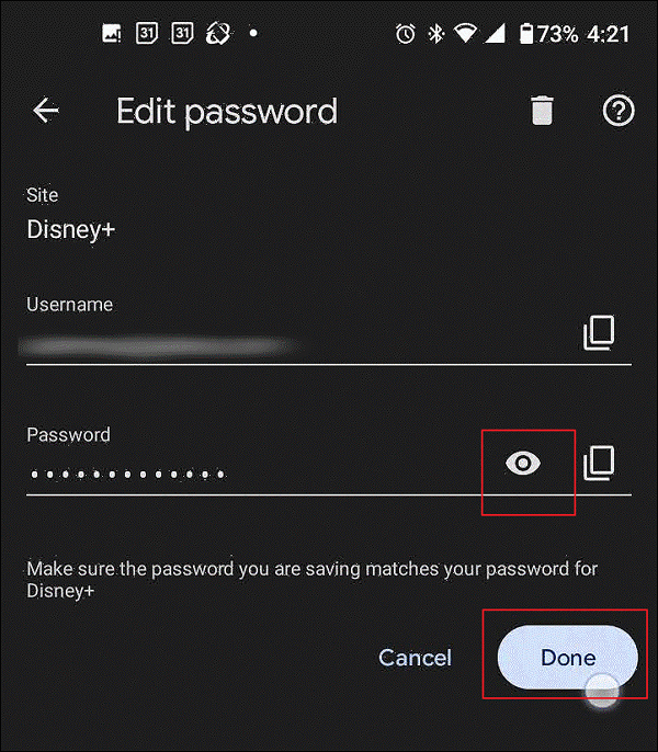 view saved passwords on android and ios