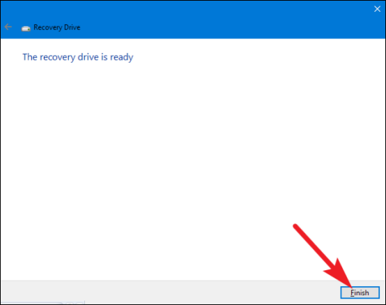 back up create a recovery drive