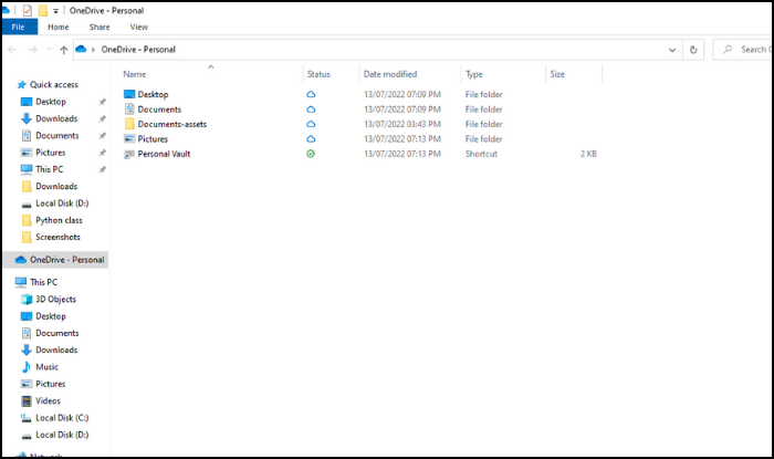 backup c drive files to OneDrive with File Explorer - Step1