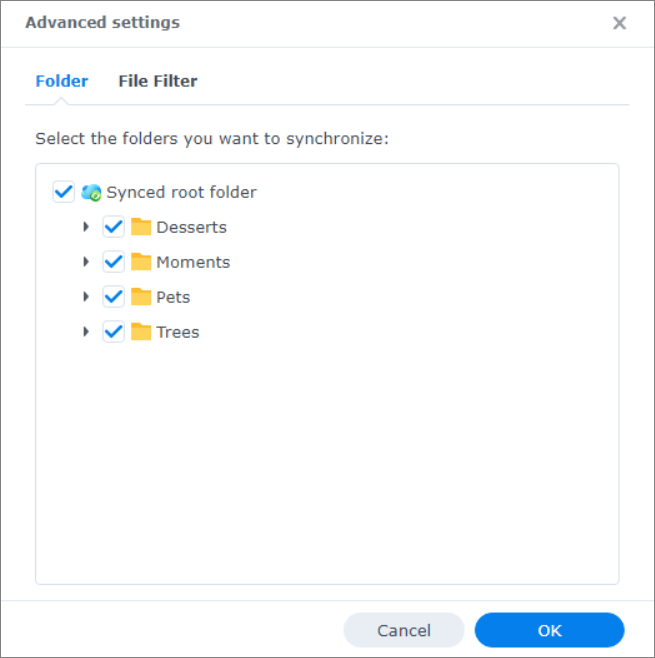 set up Advanced settings