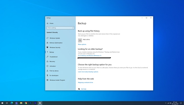 how to use backup and restore in windows 11 step 2
