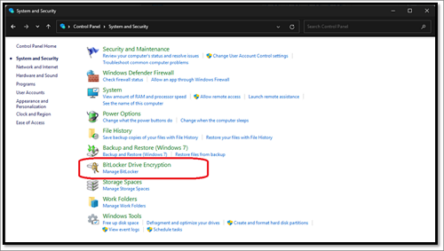 BitLocker Drive Encryption