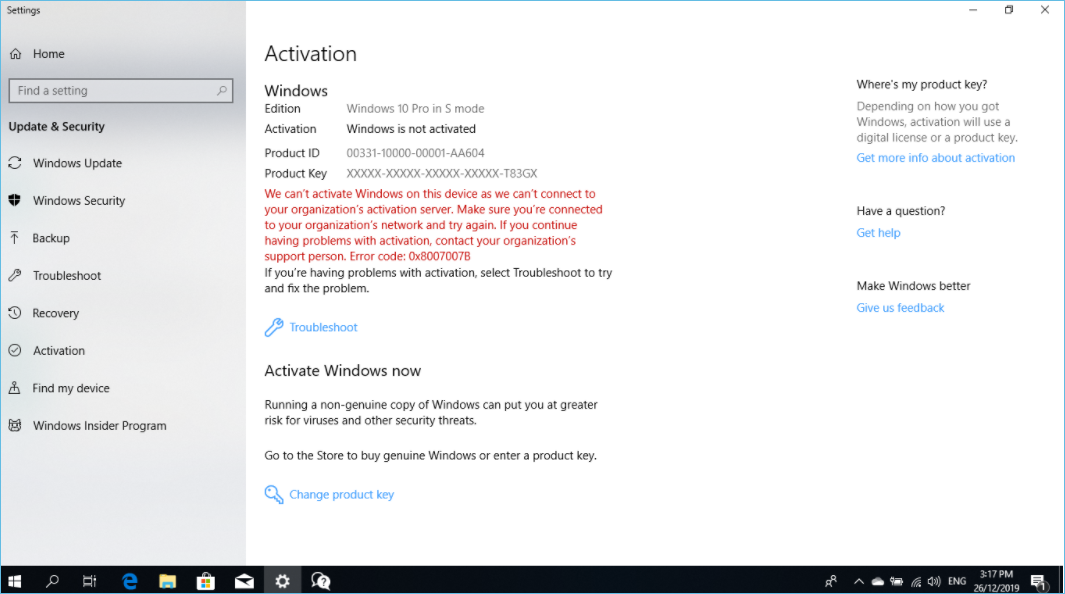 check activation in update and security
