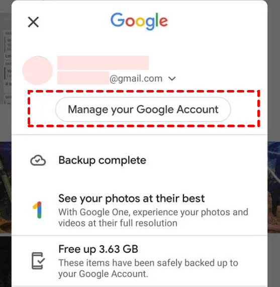 Check Google Photos backup status