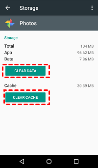 clear Google storage on Android phone