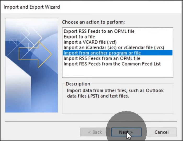 click import from another program or file