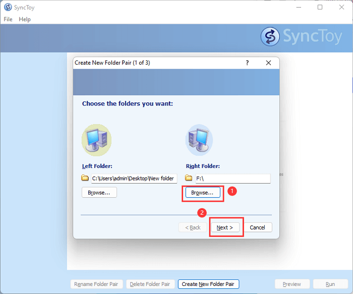 create new folder pair - 3