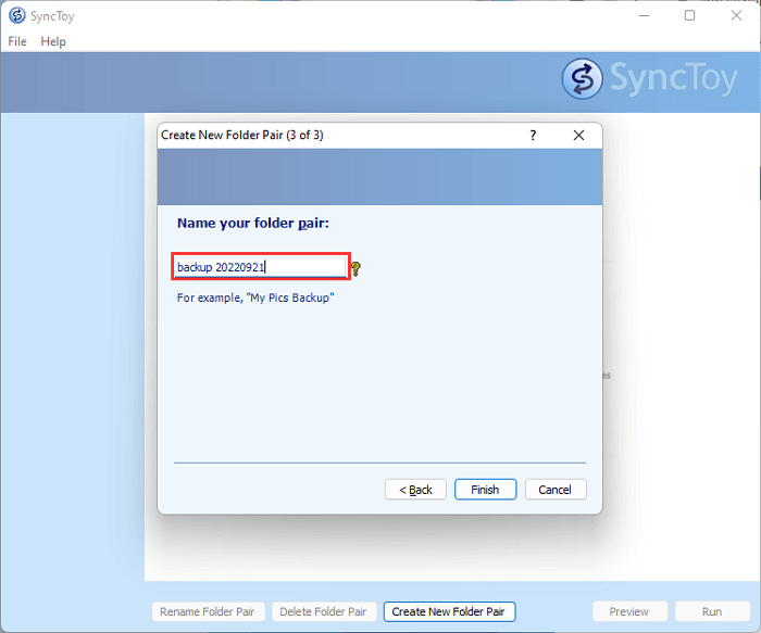 create new folder pair - 4