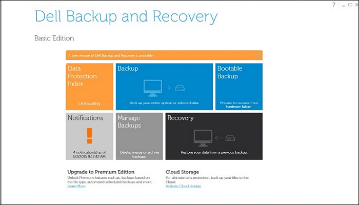 dell backup and recovery image