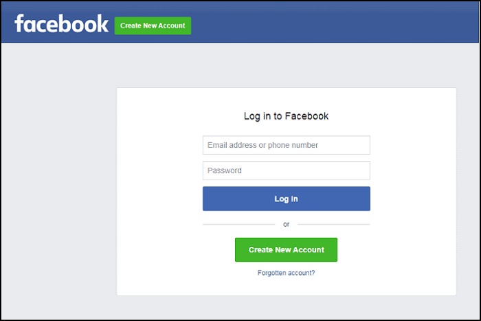 log in your facebook account