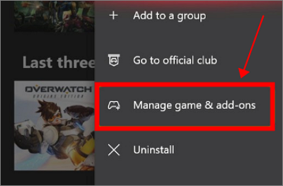 manage game and add-ons