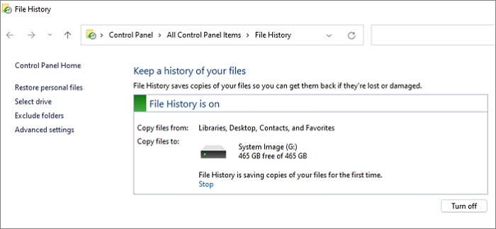 running file history