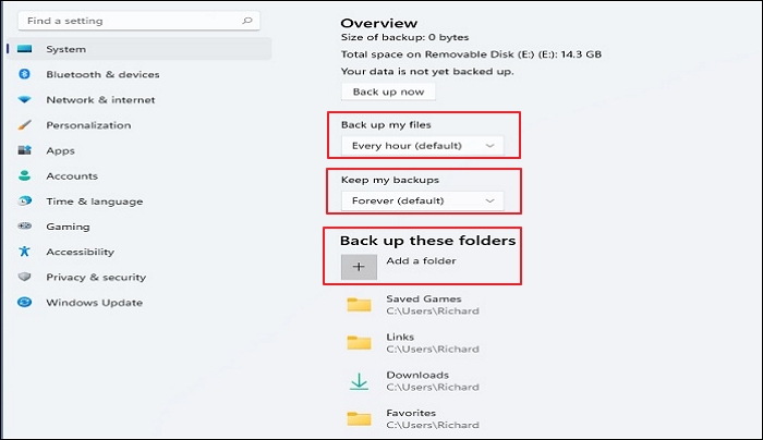 how to use file history step 3