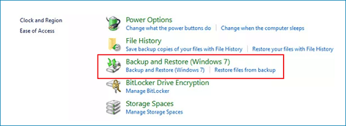 find backup and restore