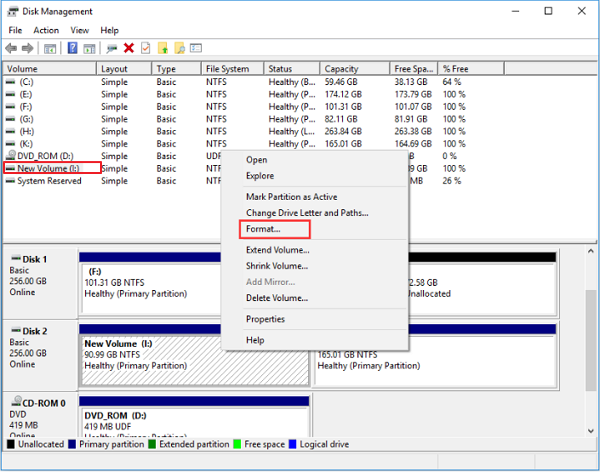 format ssd partition