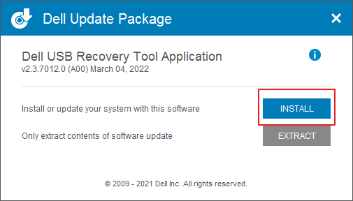 install dell OS recovery tool