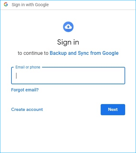 Launch Google Backup and Sync