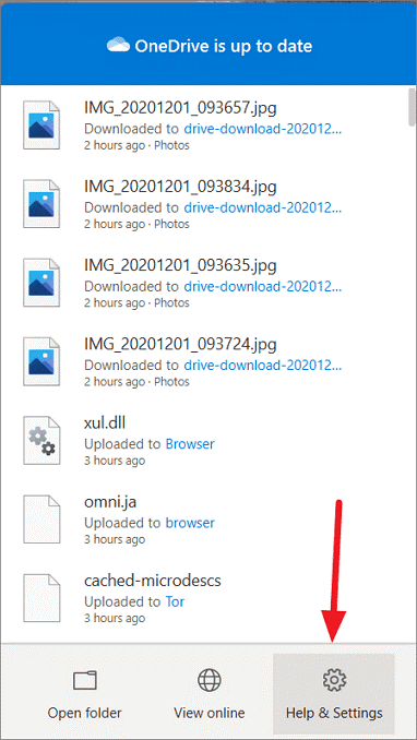 Stop OneDrive backup in Windows step 3