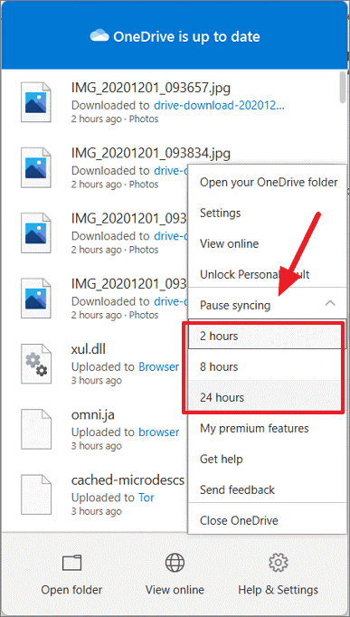 Stop OneDrive backup in Windows step4