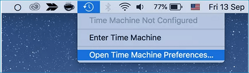 open time machine preference