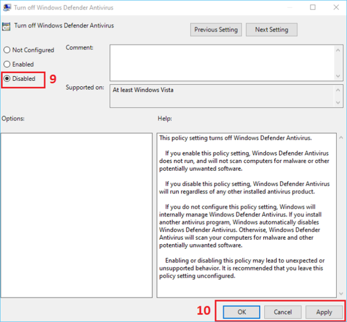 pick disabled in configuration section