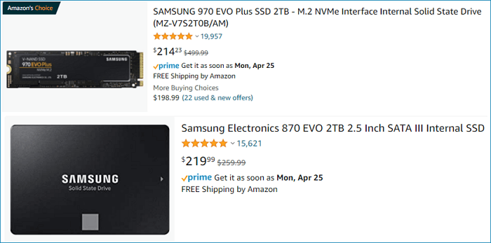 SSD price comparison