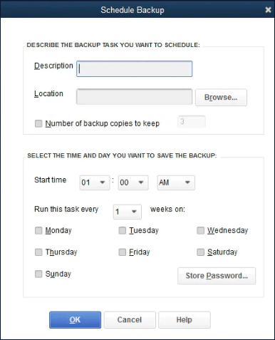 QuickBooks automatic backup