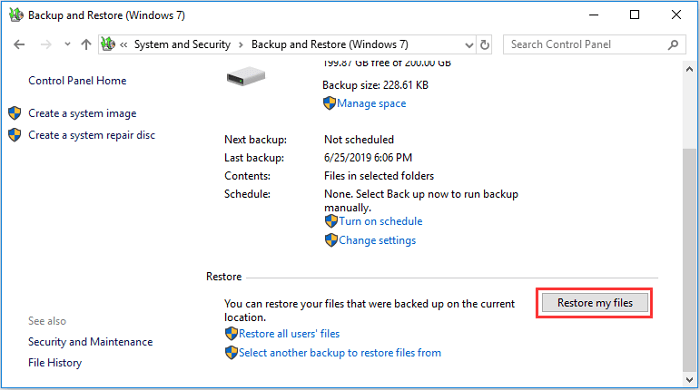 Restore Windows files