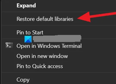 click on restore default libraries