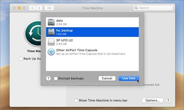 use a backup disk