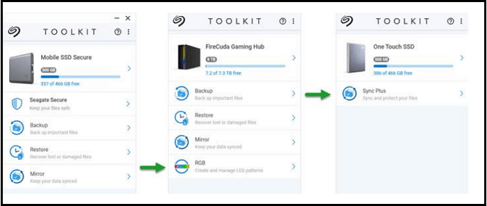 open the seagate toolkit