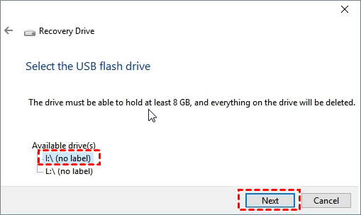 select-usb-flash-drive